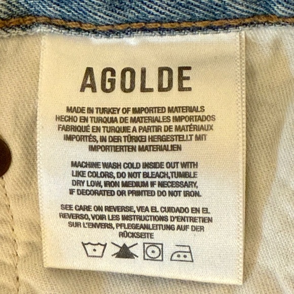 NWT AGOLDE Women’s Austin Mid Rise Slim in Lost 28” Inseam 100%‎ Cotton Size 32 - Picture 12 of 13